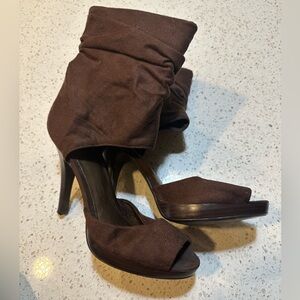 Women’s Delicious Bootie Heels Shoes Sandals 8.5 Brown